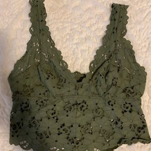 Aerie army green crop top